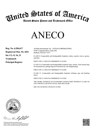 Nhãn hiệu AnEco chính thức được đăng ký thành công tại Mỹ