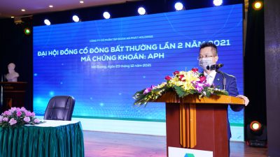 Ông Đinh Xuân Cường, Phó Chủ tịch, Tổng Giám đốc An Phát Holdings phát biểu.